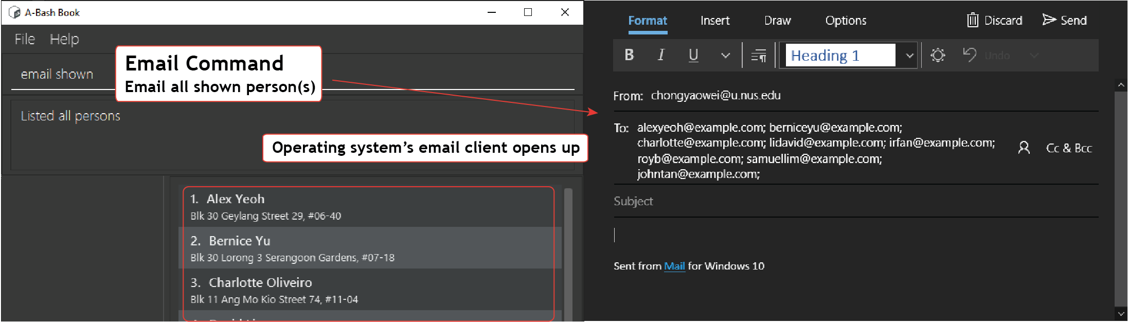 Email example