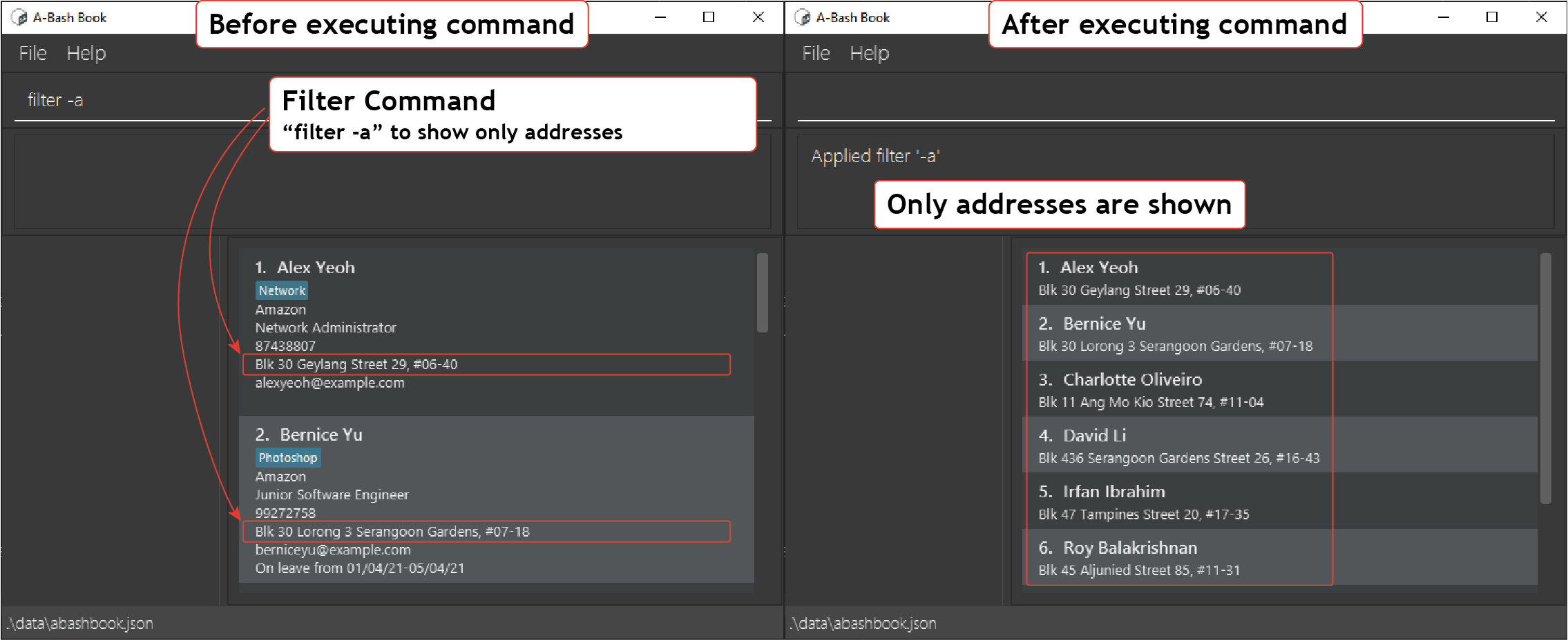 Filter Command UI